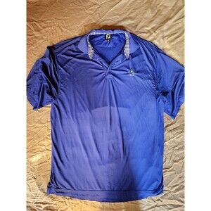 FootJoy FJ Men's ProDry Golf Polo Shirt Blue Size 2XL Sea Island Bird Logo